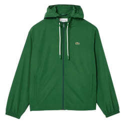 Lacoste Mens Detachable Hood Sports Jacket - S-M, Green