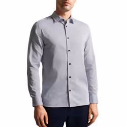 Ted Baker Mens Alham Geometric Long-Sleeved Shirt - XL, Navy