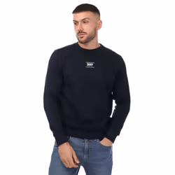 DKNY Unisex Adult Logo Printed Crew Neck Sweatshirt - S, Navy