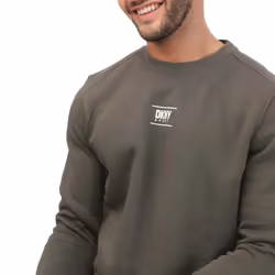 DKNY Unisex Adult Logo Printed Crew Neck Sweatshirt - L, Green