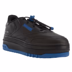 Reebok Unisex Adult Club C Milk Makeup Vegan Leather Trainers - 4.5 UK, Black/Cobalt Blue