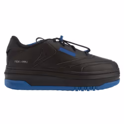 Reebok Unisex Adult Club C Milk Makeup Vegan Leather Trainers - 4.5 UK, Black/Cobalt Blue