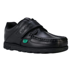 Kickers Boys Fragma Lo Leather Straps Shoes - 2.5 UK, Black