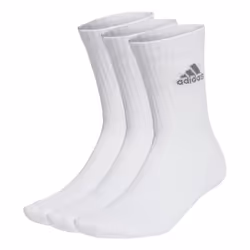 Adidas Unisex Adult Logo Cushioned Crew Socks (Pack of 3) - 5.5 UK, White/Grey