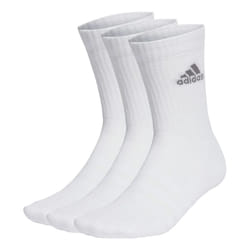 Adidas Unisex Adult Logo Cushioned Crew Socks (Pack of 3) - 5.5 UK, White/Grey
