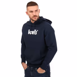 Levis Mens Graphic Relaxed Fit Hoodie - S, Dark Blue