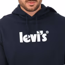 Levis Mens Graphic Relaxed Fit Hoodie - S, Dark Blue