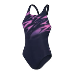 Speedo Womens/Ladies Hyper Boom Placement Muscleback One Piece Swimsuit - 8 UK, Navy/Pink