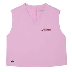 Lacoste Womens/Ladies Cotton Ultra Dry Sports Crop Top - 6 UK, Pink