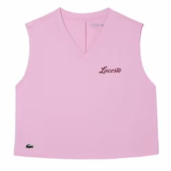 Lacoste Womens/Ladies Cotton Ultra Dry Sports Crop Top - 10 UK, Pink
