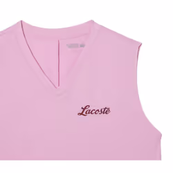 Lacoste Womens/Ladies Cotton Ultra Dry Sports Crop Top - 10 UK, Pink