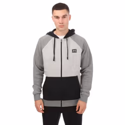 Under Armour Mens Rival Fleece Jacket - XL, Grey/Black