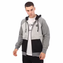 Under Armour Mens Rival Fleece Jacket - XL, Grey/Black
