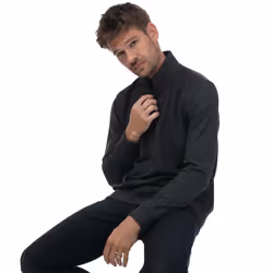 Ted Baker Mens Bits Textured Funnel Neck Sweater Top - XL, Charcoal