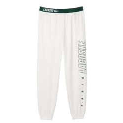 Lacoste Mens Fleece Logo Lounge Pants - XS, Cream