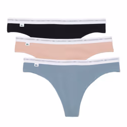 Lacoste Womens/Ladies Cotton Briefs (Pack of 3) - XL, Black/Pink/Blue