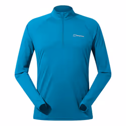 Berghaus Mens Trailblaze Half Zip Long-Sleeved T-Shirt - L, Turquoise
