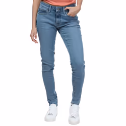 Levis Womens/Ladies 711 New Sheriff Skinny Leather Patch Jeans - 30S, Light Blue