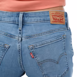 Levis Womens/Ladies 711 New Sheriff Skinny Leather Patch Jeans - 30S, Light Blue