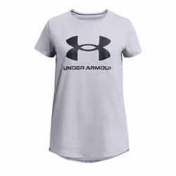 Under Armour Girls Sportswear Logo T-Shirt - 11-12 Years, Grey