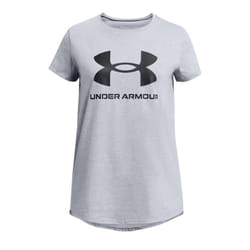 Under Armour Girls Sportswear Logo T-Shirt - 7-8 Years, Grey