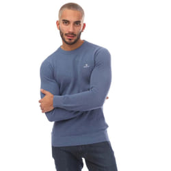 Gant Mens Neps Melange Crew Neck Sweatshirt - M, Blue