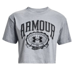 Under Armour Womens/Ladies Collegiate Short-Sleeved Crop T-Shirt - 16 UK, Grey