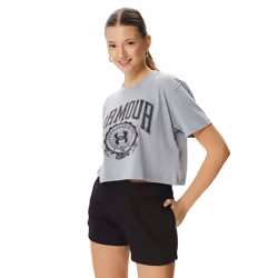 Under Armour Womens/Ladies Collegiate Short-Sleeved Crop T-Shirt - 14 UK, Grey
