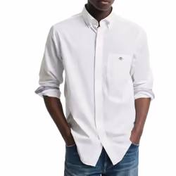 Gant Mens Archive Shield Poplin Shirt - M, White