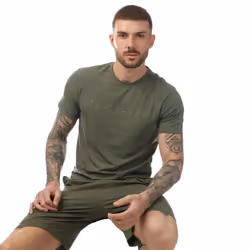 Ted Baker Mens Crew Neck T-Shirt - S, Khaki Green