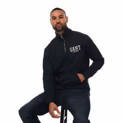 Gant Mens Arch Half Zip Sweatshirt - S, Blue