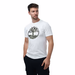Timberland Mens Camo Logo T-Shirt - M, White