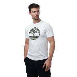 Timberland Mens Camo Logo T-Shirt - M, White