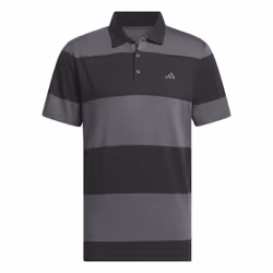 Adidas Mens Colour Block Stripe Rugby Polo Shirt - S, Black/Grey