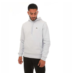 Lacoste Mens Organic Cotton Hoodie - XS, Light Blue
