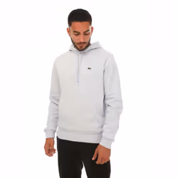 Lacoste Mens Organic Cotton Hoodie - S, Light Blue