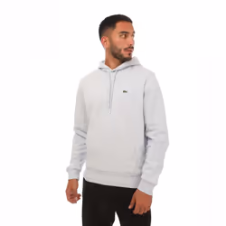 Lacoste Mens Organic Cotton Hoodie - XL, Light Blue