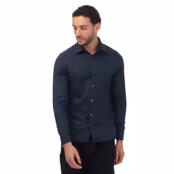Ted Baker Mens Crotone Herringbone Long-Sleeved Shirt - XXL, Navy