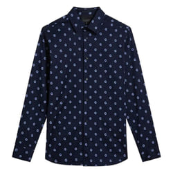 Ted Baker Mens KYME Ditsy Floral Long-Sleeved Shirt - L, Navy