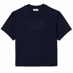 Lacoste Womens/Ladies Embroidered Cotton Oversized Tennis T-Shirt - 6 UK, Blue
