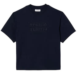 Lacoste Womens/Ladies Embroidered Cotton Oversized Tennis T-Shirt - 6 UK, Blue