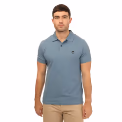 Timberland Mens Millers River Pique Short-Sleeved Polo Shirt - S, Steel Blue