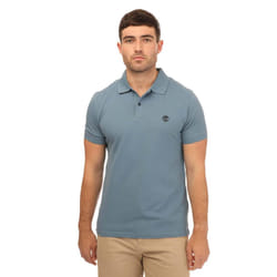 Timberland Mens Millers River Pique Short-Sleeved Polo Shirt - S, Steel Blue