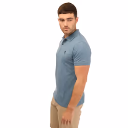 Timberland Mens Millers River Pique Short-Sleeved Polo Shirt - S, Steel Blue