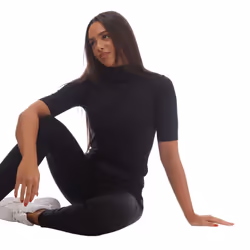 Boss Womens/Ladies Etikat Mock Neck T-Shirt - 10 UK, Black