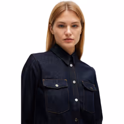 Boss Womens/Ladies Stretch-Cotton Denim Shirt - 10 UK, Blue