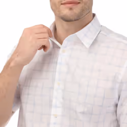 Ted Baker Mens Checked Short-Sleeved Shirt - L, White