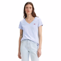 Levis Womens/Ladies The Perfect V Neck T-Shirt - 8 UK, Light Blue