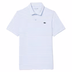 Lacoste Mens Ultra Dry Striped UV Protection Polo Shirt - XS, Blue/White