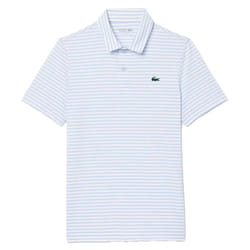 Lacoste Mens Ultra Dry Striped UV Protection Polo Shirt - S, Blue/White